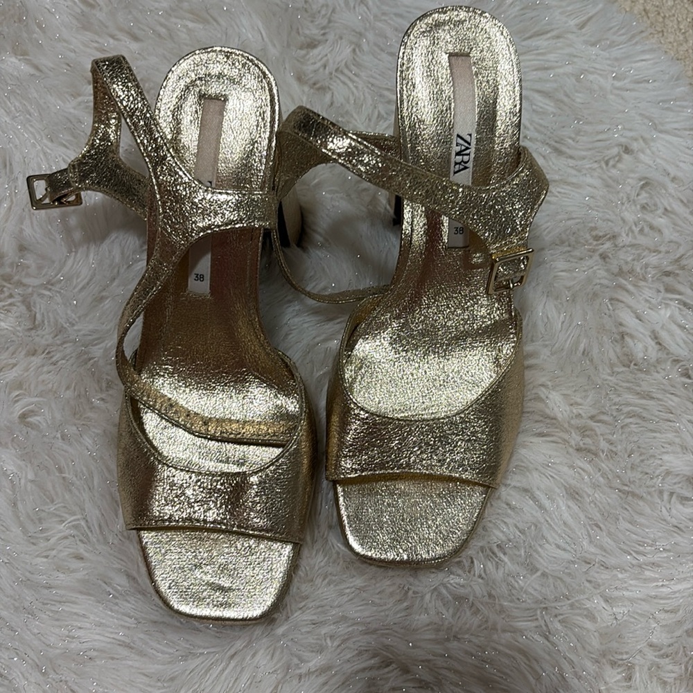 Gold platform Zara heels.